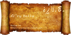 Őry Bella névjegykártya